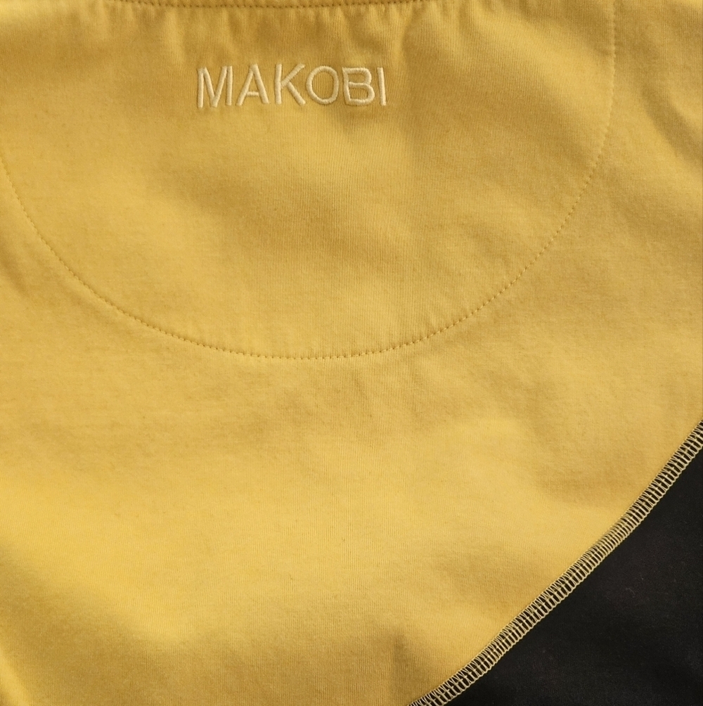 MAKOBI Yellow and Black Graphic Hoodie Size 5xb Street Wear - Picture 9 of 10